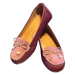 UGG Brinley Pink Suede/leather Woman's Loafers Bow Tassel 1017291 Sz US 6/EU 37